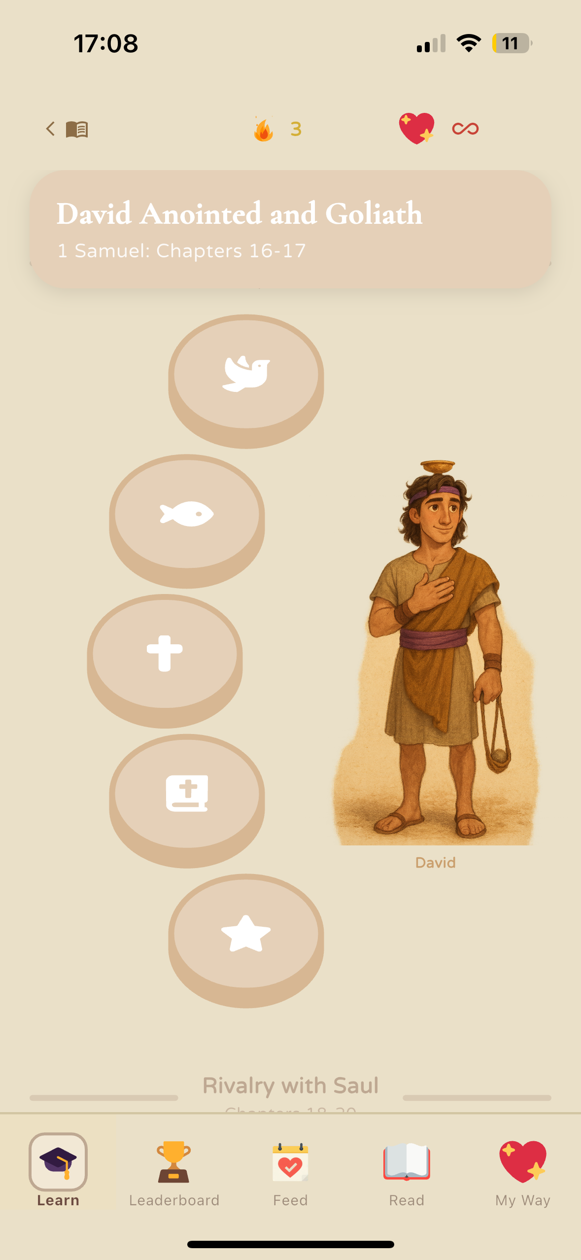 Step-by-Step Lessons Through Each Curated Study Path - Bible Way App Feature